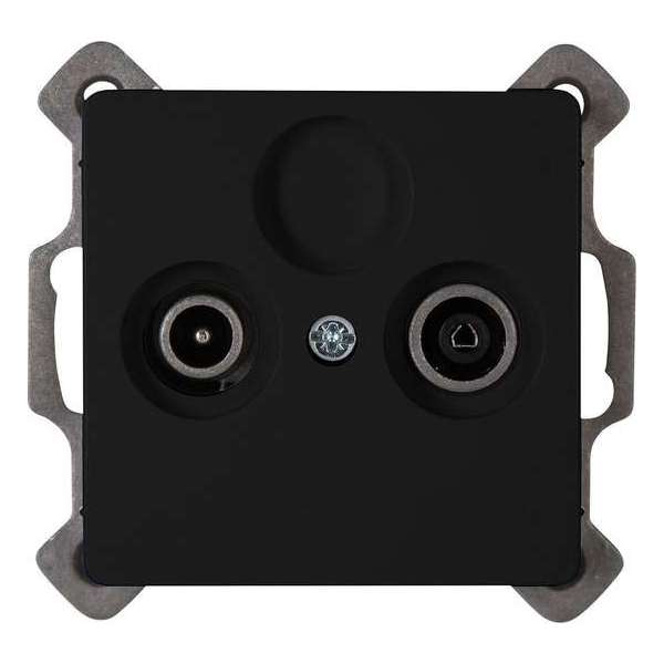 KOPP - Televisie/Radio Contactdoos - Wandcontactdoos Coax - Paris - Inbouw - Mat Zwart KOPP - Televisie/Radio Contactdoos - Wandcontactdoos Coax - Paris - Inbouw - Mat Zwart
