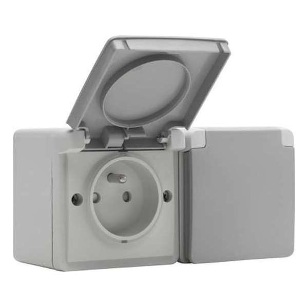 New Hydro dubbele wandcontactdoos voor tuin, garage - GRIJS - NIKO (2 ingangen) New Hydro dubbele wandcontactdoos voor tuin, garage - GRIJS - NIKO (2 ingangen)