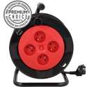Kabelhaspel 15 Meter Rood/Zwart Kabelbox Verlengsnoer