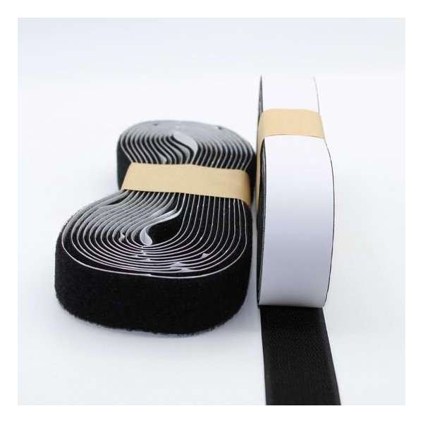 5 METER Zelfklevende Klittenband / Velcro – Kleur Zwart - 2 x 5 m – 3 cm breed 5 METER Zelfklevende Klittenband / Velcro – Kleur Zwart - 2 x 5 m – 3 cm breed