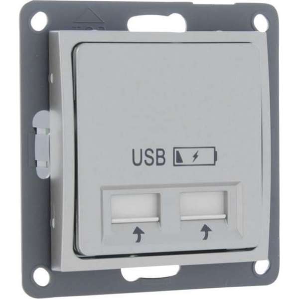 Q-Link S2 contactdoos – inbouw – 2 x USB – 5V – RVS Q-Link S2 contactdoos – inbouw – 2 x USB – 5V – RVS