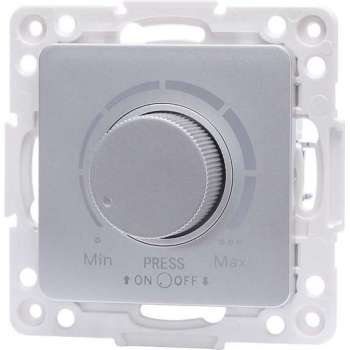 LED Dimmer - Aigi Jura - Inbouw - Vierkant - Kunststof - Enkel Knop - 3-100W - Zilver