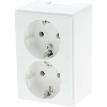Attema P25 contactdoos – 2–voudig – randaarde – polarwit