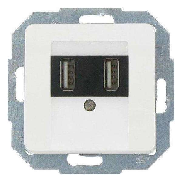 KOPP serie MILANO, dubbel USB-stopcontact, inbouw | wit KOPP serie MILANO, dubbel USB-stopcontact, inbouw | wit