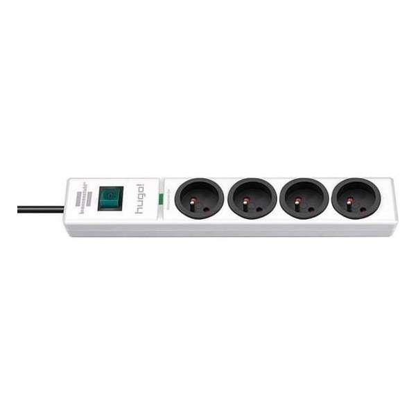 Brennenstuhl Hugo Socket Verlengkabel Socket Witte overspanningsbeveiliging 4 Sockets 2m 19500A Brennenstuhl Hugo Socket Verlengkabel Socket Witte overspanningsbeveiliging 4 Sockets 2m 19500A