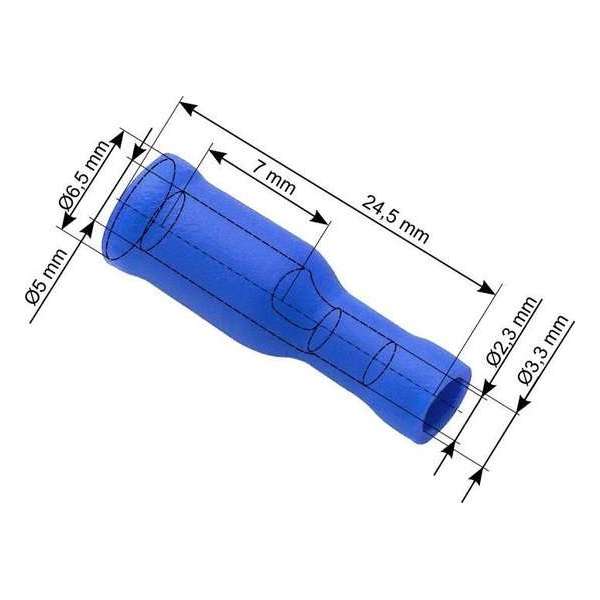 Doorverbinder Blauw - Gat diameter 5-6.5 mm - Gat diameter 2.3-3.3 mm - 100 Stuks Doorverbinder Blauw - Gat diameter 5-6.5 mm - Gat diameter 2.3-3.3 mm - 100 Stuks