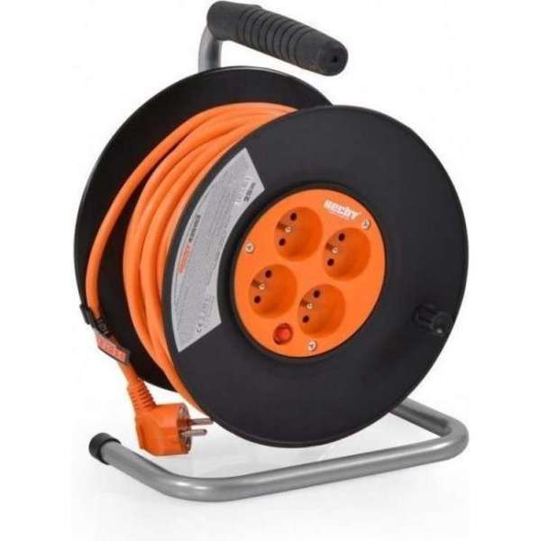 Hecht kabelhaspel 20 meter met 4 stopcontacten Hecht kabelhaspel 20 meter met 4 stopcontacten