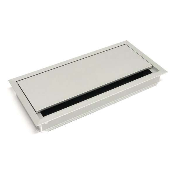Aluminium kabeldoorvoer 240x120mm zilver met borstel Aluminium kabeldoorvoer 240x120mm zilver met borstel