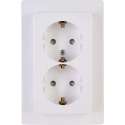 KOPP - Wandcontactdoos - Paris - Inbouw - 1-voudig Dubbel Stopcontact - Randaarde - Kinderbeveiliging - Arctic Glans Wit
