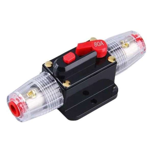 80A 12V-24V Inline stroomonderbreker Handmatige reset schakelaar Zekering 80A 12V-24V Inline stroomonderbreker Handmatige reset schakelaar Zekering