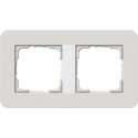Gira E3 Lichtgrijs/ wit Afdekraam 2 voudig 212411
