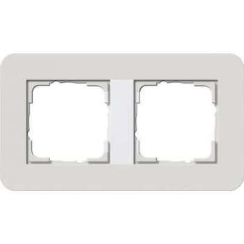 Gira E3 Lichtgrijs/ wit Afdekraam 2 voudig 212411