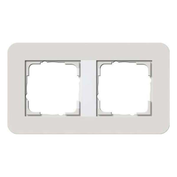 Gira E3 Lichtgrijs/ wit Afdekraam 2 voudig 212411