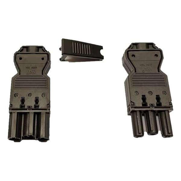 GST18/3 Set Male Female - stekkers - borgclip - conform Wieland - 1 tot 2,5 mm² - zwart GST18/3 Set Male Female - stekkers - borgclip - conform Wieland - 1 tot 2,5 mm² - zwart