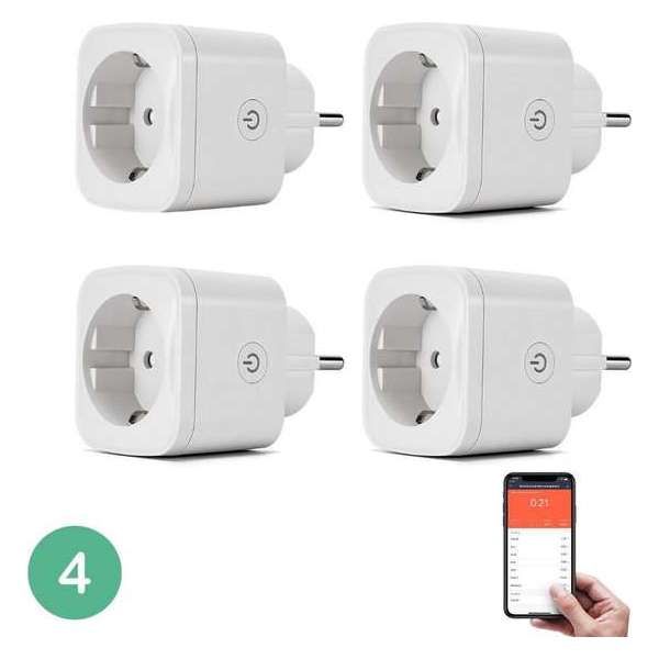 BELIFE Slimme stekker - Incl. energiemeter - Google Home & Amazon Alexa Compatible - 4 stuks BELIFE Slimme stekker - Incl. energiemeter - Google Home & Amazon Alexa Compatible - 4 stuks
