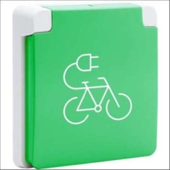 Niko - Wandcontactdoos - Klapdeksel - Fietsen oplaadpunt - Afdekplaat