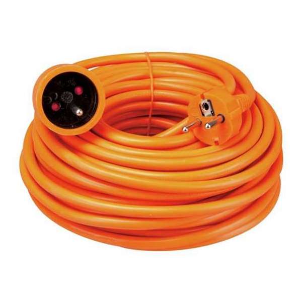 Perel Verlengkabel 20 Meter Rubber Oranje Perel Verlengkabel 20 Meter Rubber Oranje
