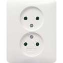 Gira SY55 Inbouw Stopcontact - 2-voudig - Zuiverwit - Mat
