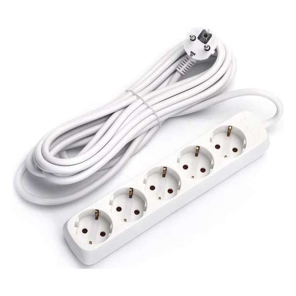 Verlengsnoer - Igan Synci - 3680W - 5 Stopcontacten - 5 Meter - Wit | Nederland Verlengsnoer - Igan Synci - 3680W - 5 Stopcontacten - 5 Meter - Wit | Nederland