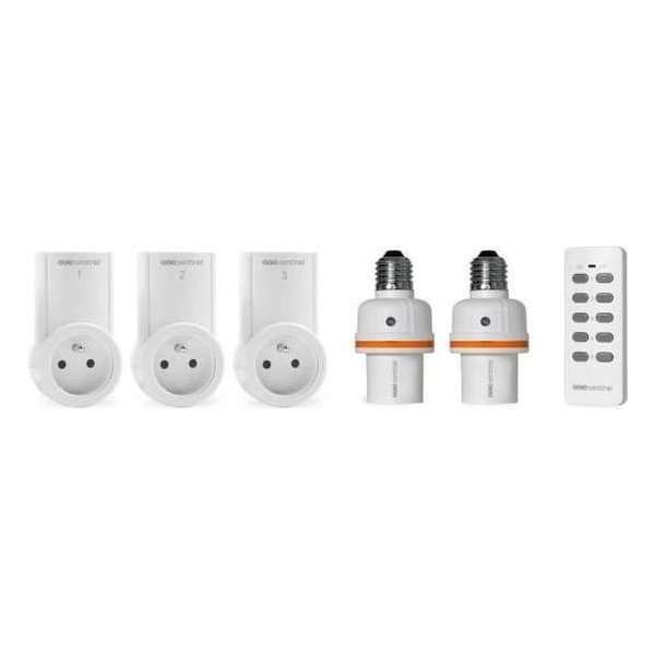 SCS SENTINEL Op afstand bestuurde domotica kit: 3 stopcontacten, 2 stopcontacten en 1 afstandsbediening SCS SENTINEL Op afstand bestuurde domotica kit: 3 stopcontacten, 2 stopcontacten en 1 afstandsbediening