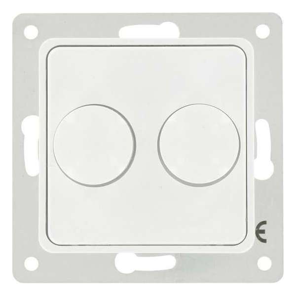 KOPP model Milano duo-dimmer 20-100W, 12V halogeen i.c.m. gewikkelde trafo | WIT KOPP model Milano duo-dimmer 20-100W, 12V halogeen i.c.m. gewikkelde trafo | WIT