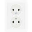 Jung A S500 – Tweevoudige Wandcontactdoos Inbouw ongeaard (Wit)