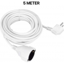 Greenways - Verlengsnoer - 5 Meter - Met Randaarde - Wit - 3x1mm - Geaarde Verlengkabel - Voor Binnen