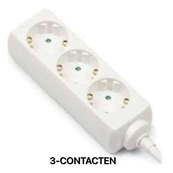 Proline Stekkerdoos 3-Voudig 3 Meter Met Randaarde Wit Proline Stekkerdoos 3-Voudig 3 Meter Met Randaarde Wit