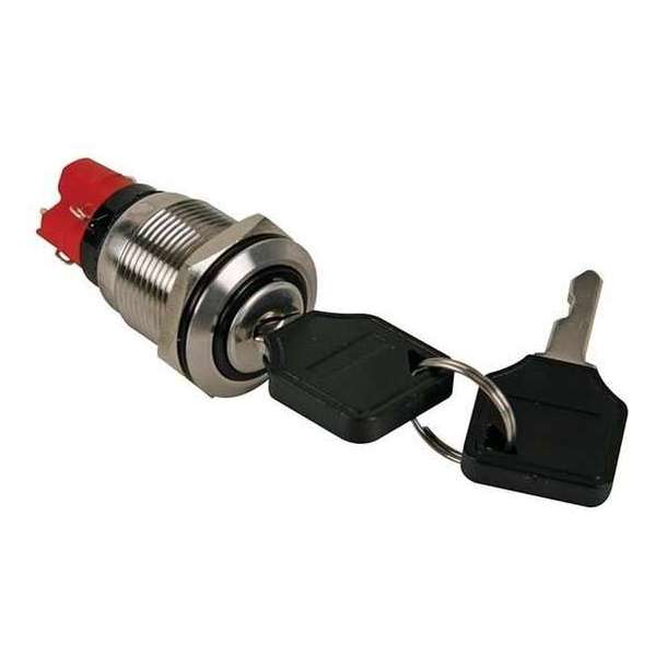 Inox - Sleutelschakelaar Enkelpolig ON-OFF - 2A-250V - 19mm Inox - Sleutelschakelaar Enkelpolig ON-OFF - 2A-250V - 19mm