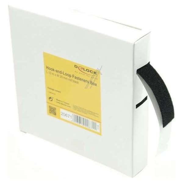 Klittenband zwart op rol - 10 meter - breed 20mm Klittenband zwart op rol - 10 meter - breed 20mm