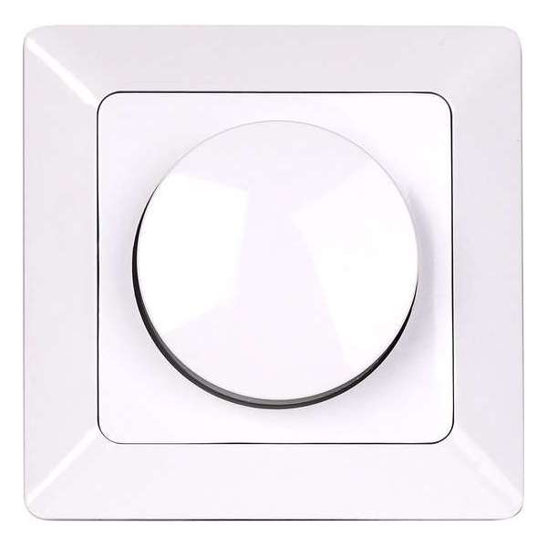 LED Dimmer - Igna - Inbouw - Enkel Knop - 3-60W - Incl. Afdekraam - Wit