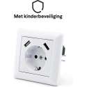 Stopcontact met 2 USB poorten Wandcontactdoos USB | Wit