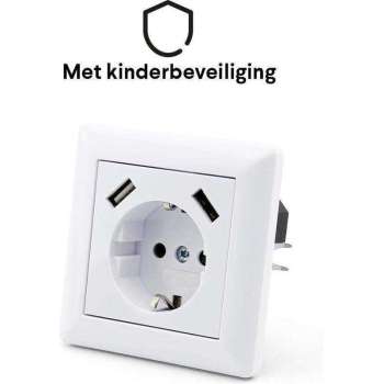 Stopcontact met 2 USB poorten Wandcontactdoos USB | Wit
