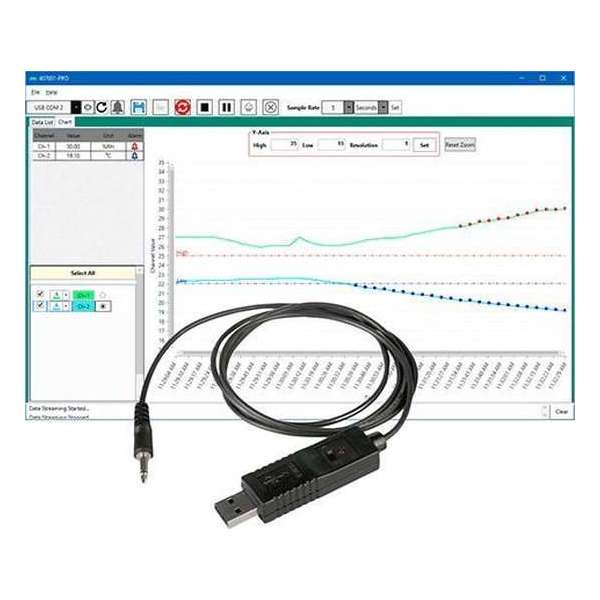 EXTECH 407001-PRO: Software voor gegevensverwerving en USB-kabel EXTECH 407001-PRO: Software voor gegevensverwerving en USB-kabel