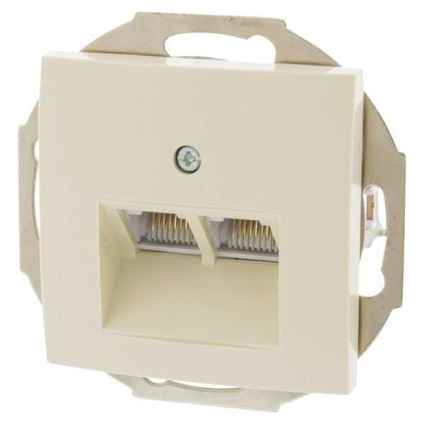 Contactdoos inbouw – 2 x 8–polig – voor CAT6A – geschikt voor afdekraam Berker S1 – crème Contactdoos inbouw – 2 x 8–polig – voor CAT6A – geschikt voor afdekraam Berker S1 – crème