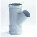 Dyka T-stuk 2x manchet 1x lijmmof 45° PVC grijs keurmerk BR52100 110 x 50mm