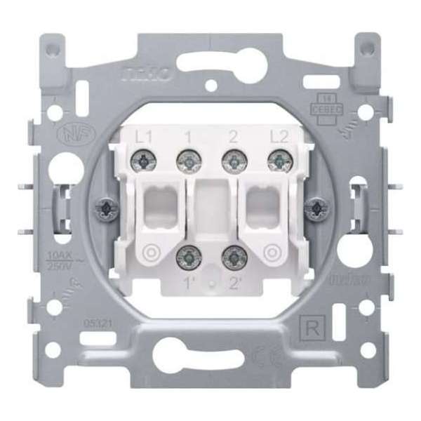 NIKO serie drukcontact/impulsdrukker | 170-05000 | 2 maakcontacten | inbouw