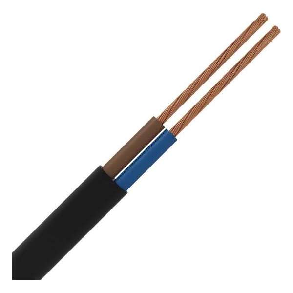 Stroomkabel - 2x0.75mm - 2 Aderig - 50 Meter - Zwart Stroomkabel - 2x0.75mm - 2 Aderig - 50 Meter - Zwart