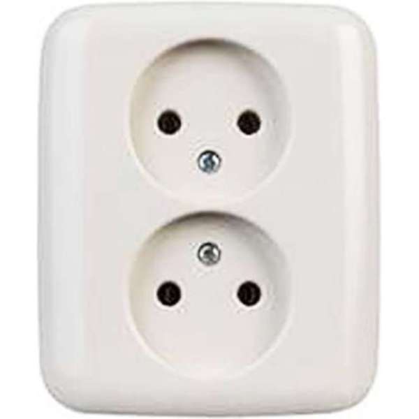BUSCH-JAEGER type Reflex SI inbouw wandcontactdoos dubbel | WIT BUSCH-JAEGER type Reflex SI inbouw wandcontactdoos dubbel | WIT