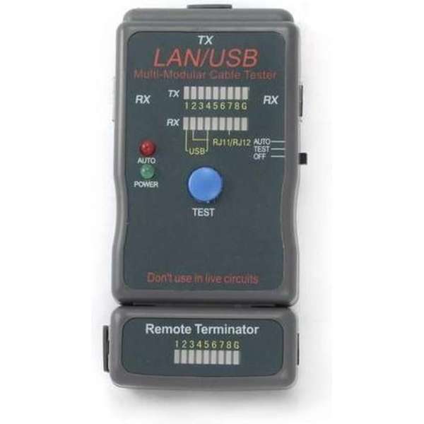 CablExpert NCT-2 - Kabeltester voor RJ11, RJ45 & USB CablExpert NCT-2 - Kabeltester voor RJ11, RJ45 & USB