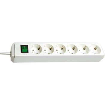 Brennenstuhl Eco-Line stekkerdoos met 6 contacten en schakelaar / wit - 3 meter