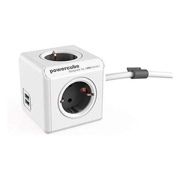IGOODS Stekkerdoos Kubus 4 stopcontacten - 2 USB laders IGOODS Stekkerdoos Kubus 4 stopcontacten - 2 USB laders