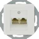 KOPP model Milano, dubbel internet/telefoonstopcontact, inbouw | WIT