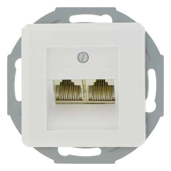 KOPP model Milano, dubbel internet/telefoonstopcontact, inbouw | WIT