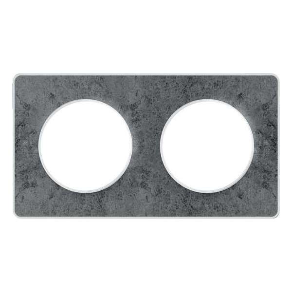 Afdekraam Odace Touch 2V - Leisteen/Wit - Schneider Electric - S520804U Afdekraam Odace Touch 2V - Leisteen/Wit - Schneider Electric - S520804U