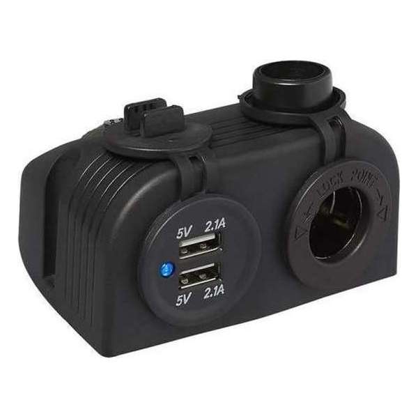 Pro+ Opbouw kit: stekkerdoos DIN + USB poort dubbel 2x2100mA Pro+ Opbouw kit: stekkerdoos DIN + USB poort dubbel 2x2100mA