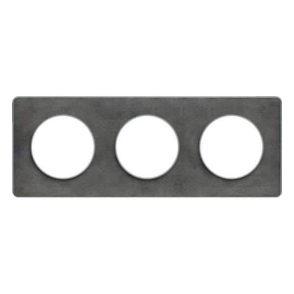 Afdekraam Odace Touch 3V - Leisteen/Aluminium - Schneider Electric - S530806V