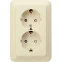 KOPP type Rivo dubbel stopcontact met afdekraam randaarde halfinbouw | CREME