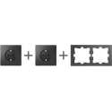 Stopcontact (2X) Compleet - Antraciet - Merten D-Life - Schneider Electric - MTN2300-6534_TO