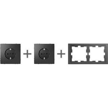 Stopcontact (2X) Compleet - Antraciet - Merten D-Life - Schneider Electric - MTN2300-6534_TO